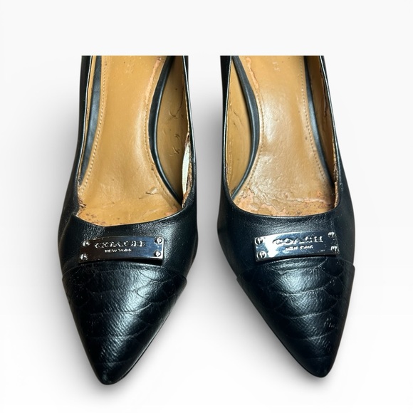 Coach black leather pumps, project pair, as is. - Picture 8 of 8